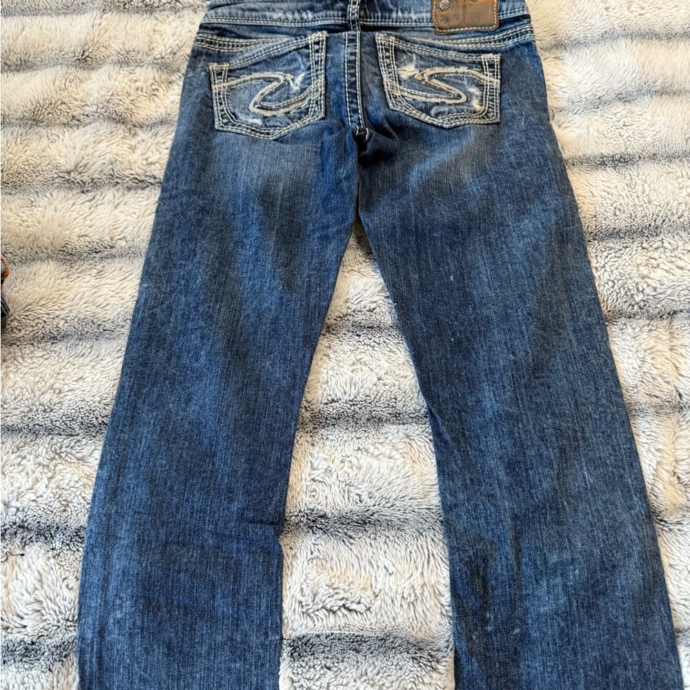 Silver Jeans Blue Skinny Denim with Embellished Back